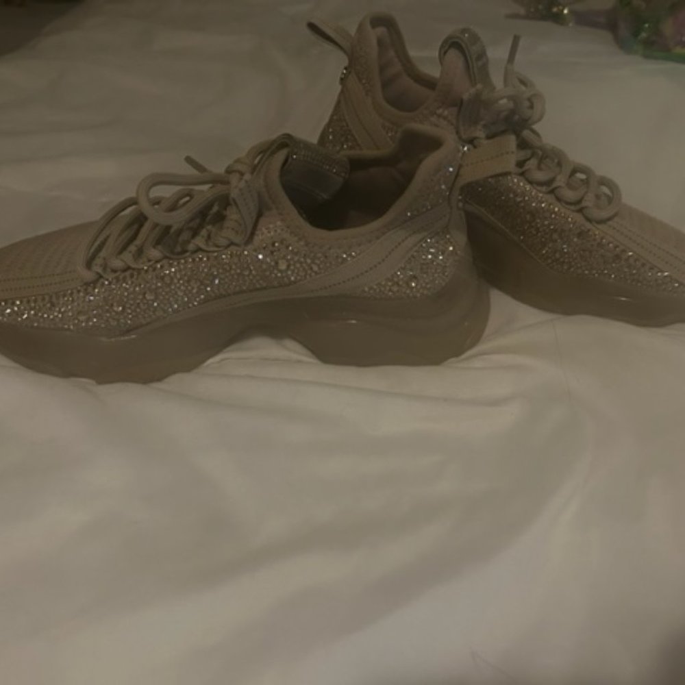 Steve Madden NY90 Tan Rhinestone Women's Sneakers Size 8